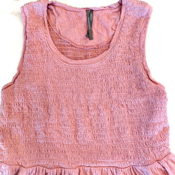 Anthropologie Tunic Tank Top Pink Smocked Riley Sleeveless Size XS - Picture 3 of 6